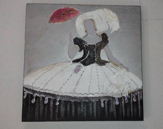 Pack 3 Cuadros Meninas Relieve 40x40