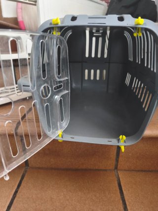 Transportín gato gris