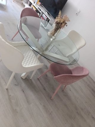 Mesa redonda de cristal