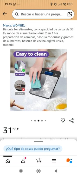 Báscula de cocina digital WOMBEL