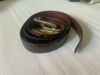 Cintura vera pelle coccodrillo marrone