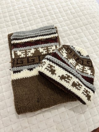 Conjunto bufanda y gorro tejido niño