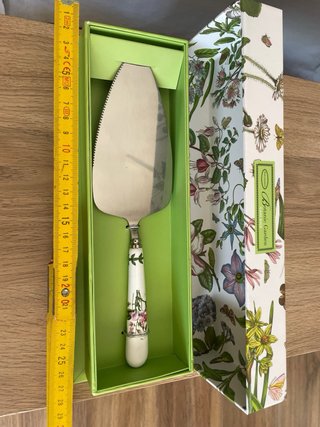 Paletta torta manico ceramica floreale