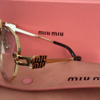 Gafas Miu Miu Anti Luz Azul Doradas