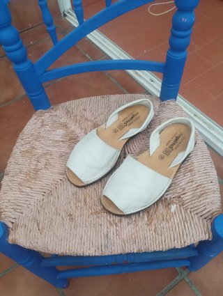 Sandalias Angelitos Piel Blancas Talla 36