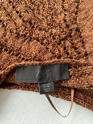Top Zara Crochet Marrón