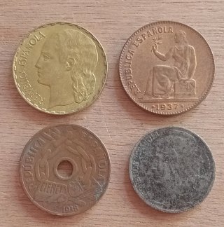 4 Monedas República Española