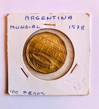 Monedas Argentina Mundial 1978 20 y 100 pesos