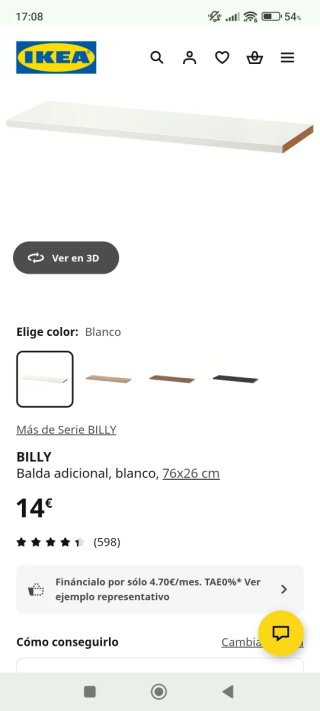 Lote 2 baldas Billy Ikea Blancas