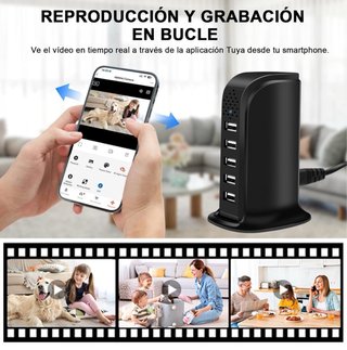 Cámara Oculta Cargador USB Múltiple