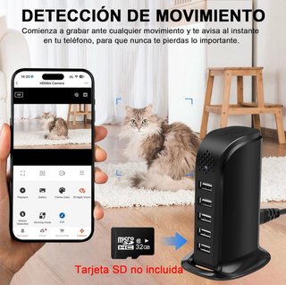 Cámara Oculta Cargador USB Múltiple