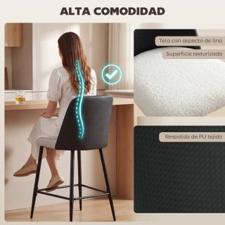 Juego 2 Taburetes Altos Cocina Respaldo
