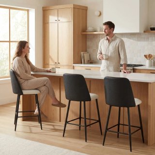 Juego 2 Taburetes Altos Cocina Respaldo