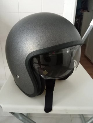 Casco Jet Moto Gris Homologado