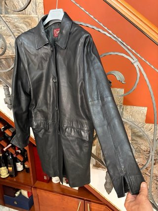Giacca trench donna in vera pelle morbida vintage