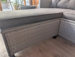 Sofá modular gris ratán y tela como nuevo JYSK