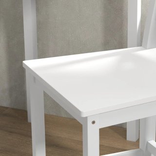 Juego 2 Taburetes Altos Cocina Madera Blanca
