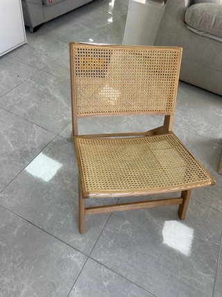 Silla baja de jardín ratán y madera