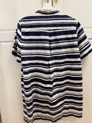 Vestido bluson Carolina Herrera rayas azul/blanco