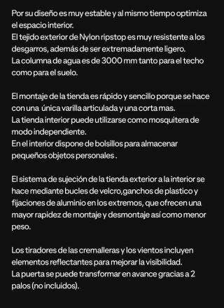Tienda campaña Columbus Basalt 1 ultraligera