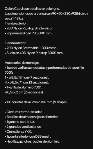 Tienda campaña Columbus Basalt 1 ultraligera
