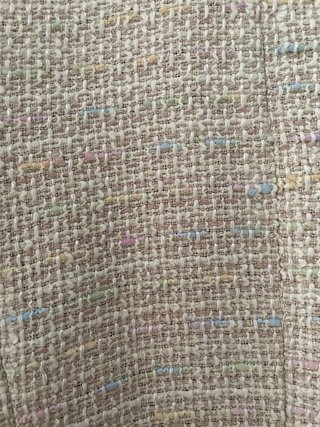 Chaqueta tweed beige y azul