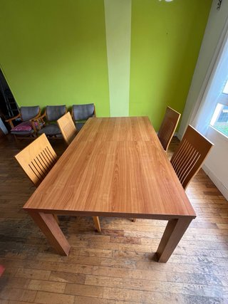 Mesa comedor extensible y 6 sillas madera