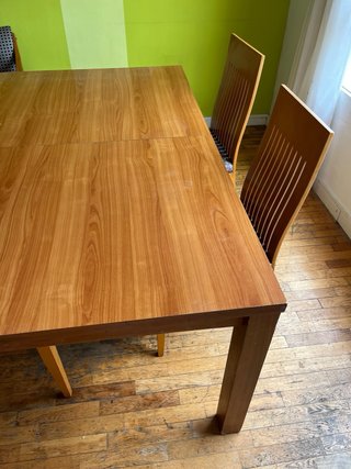 Mesa comedor extensible y 6 sillas madera
