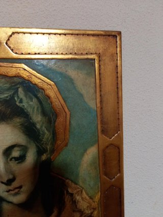 Cuadro Virgen con Marco Dorado