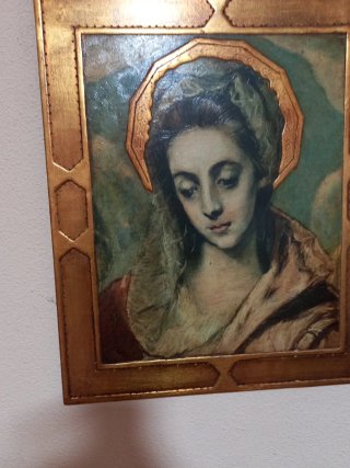 Cuadro Virgen con Marco Dorado