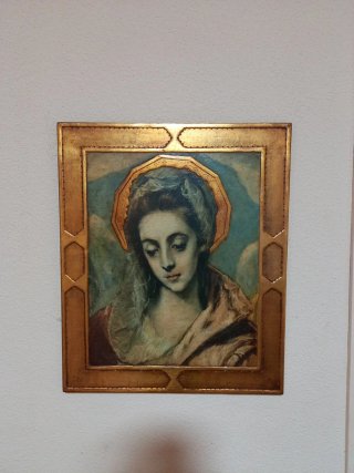 Cuadro Virgen con Marco Dorado