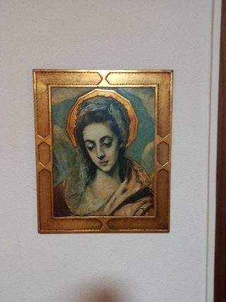 Cuadro Virgen con Marco Dorado