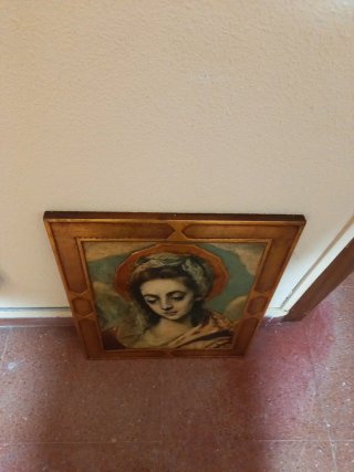 Cuadro Virgen con Marco Dorado