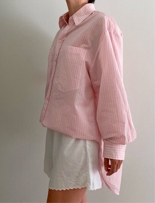 Camisa popelín rayas diplomáticas rosa