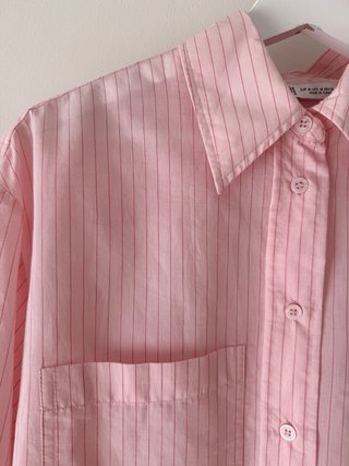 Camisa popelín rayas diplomáticas rosa