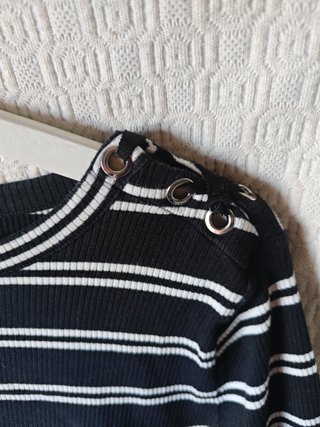 Jersey fino Massimo Dutti XL negro blanco rayas