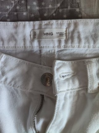 Falda vaquera blanca Mango Talla M