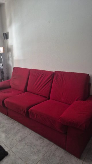 Sofá 3 plazas rojo