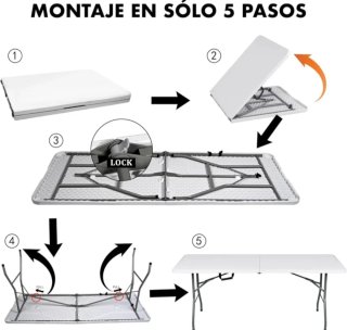 Mesa y banco plegables