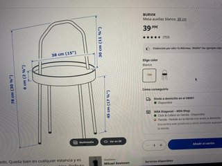 Mesita auxiliar Burvik Ikea negra. Como nueva.
