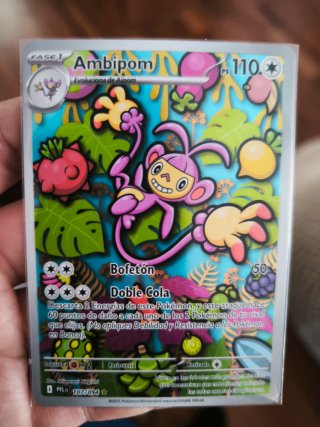 Carta Pokémon Ambipom. Fuegos fantasmales.