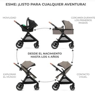 Kinderkraft ESME carrito bebé 3 en 1 i-Size beige