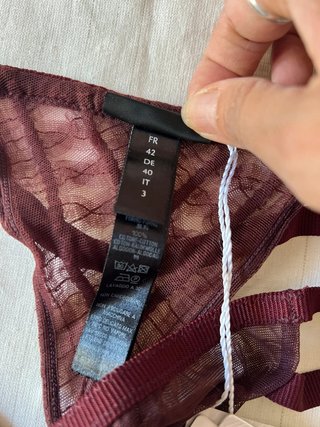 La Perla - Thong Briefs - Strappy Sheer Mesh - Burgundy Luxury Lingerie - New With Tags 148€