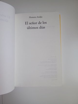 El señor de los últimos días - novela histórica