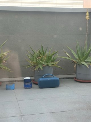 5 Macetas de poliuretano gris 24 cm con 5 platos