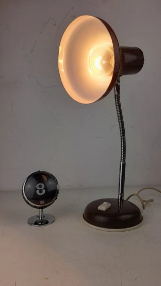 Lampada da scrivania vintage marrone