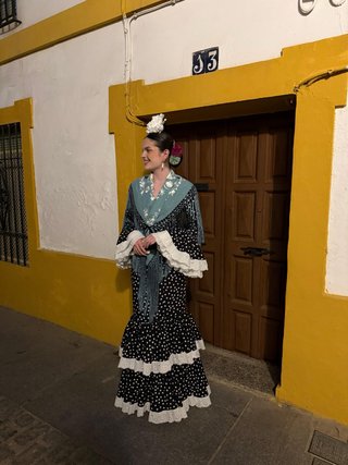 Traje Flamenca Lunares Tira Bordada