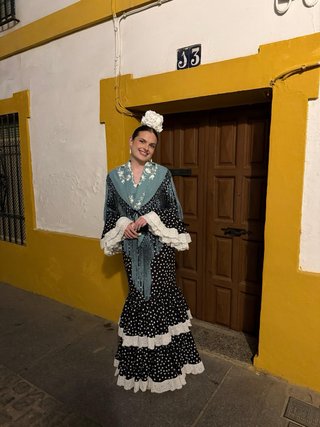 Traje Flamenca Lunares Tira Bordada