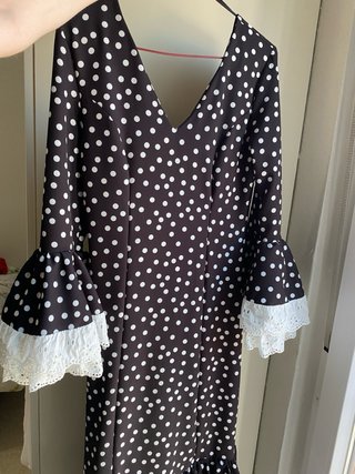 Traje Flamenca Lunares Tira Bordada