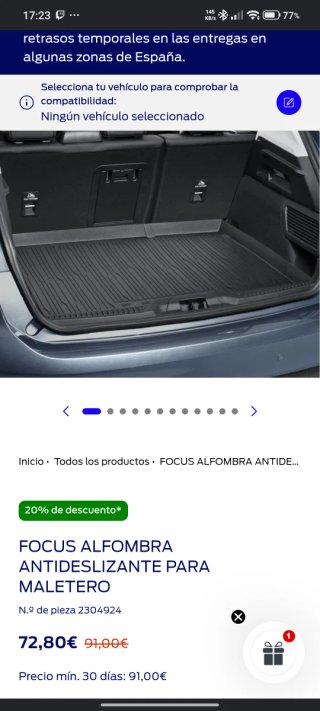 Alfombra maletero Ford Focus mk4'5